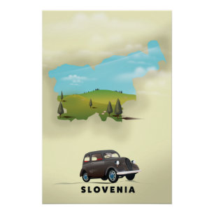 Slovenië Geïllustreerde kaart reisposter Perfect Poster