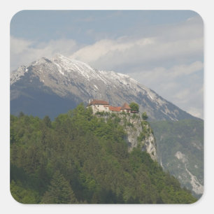 SLOVENIË, GORENJSKA, Bled: Bled Kasteel & 2 Vierkante Sticker