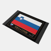 Slovenië huisvest mat, Sloveense vlagsport /Welcom Deurmat (Schuin)