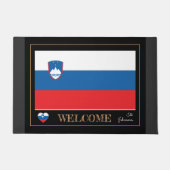 Slovenië huisvest mat, Sloveense vlagsport /Welcom Deurmat (Voorkant)