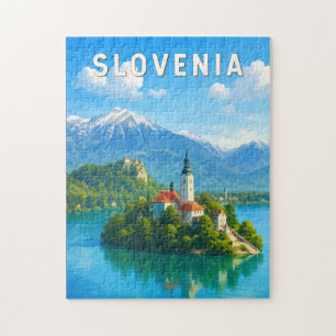 Slovenië Illustratie Reis Kunst Vintage Legpuzzel
