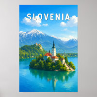 Slovenië Illustratie Reis Kunst Vintage