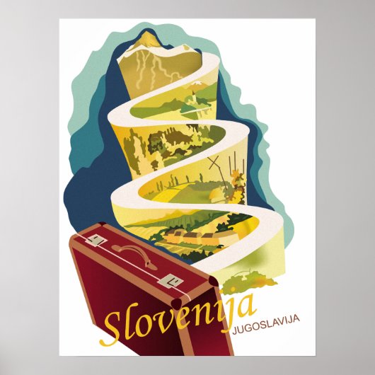 Slovenië, Joegoslavië, vintage-reizen Poster (Voorkant)