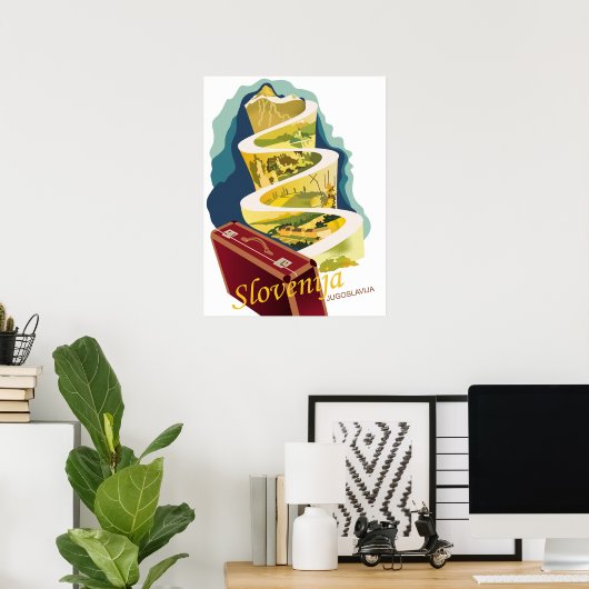 Slovenië, Joegoslavië, vintage-reizen Poster (Thuiskantoor)