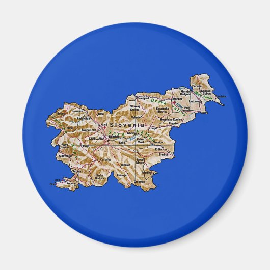 Slovenië Kaart Magnet (Voorkant)
