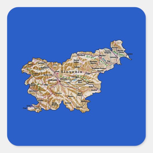 Slovenië Kaart Sticker (Voorkant)