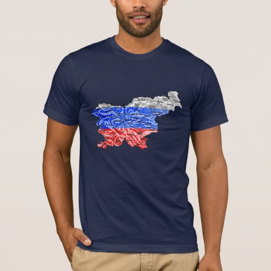 Slovenië — Kaart T-Shirt (Voorkant)