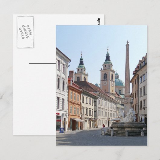 Slovenië - Ljubljana - Carniole Fountain (1751) Briefkaart (Voorkant / Achterkant)