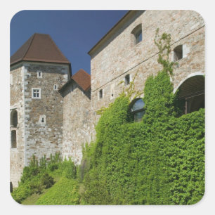 SLOVENIË, Ljubljana: Kasteelberg / Ljubljana Vierkante Sticker