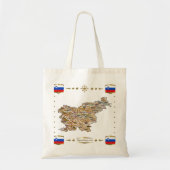 Slovenië Map + Flags Bag Tote Bag (Voorkant)