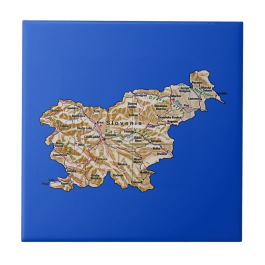 Slovenië Map Tile Tegeltje (Voorkant)