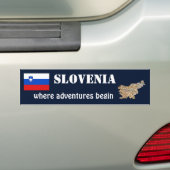 Slovenië Markering + Kaart Bumpersticker (Op auto)