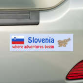 Slovenië Markering + Kaart Bumpersticker (Op auto)