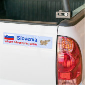 Slovenië Markering + Kaart Bumpersticker (Op Truck)