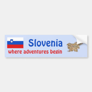 Slovenië Markering + Kaart Bumpersticker