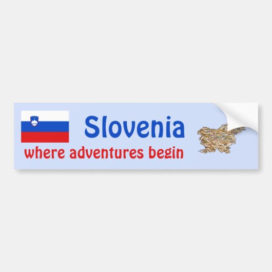 Slovenië Markering + Kaart Bumpersticker (Voorkant)
