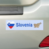 Slovenië Markthart + kaartBumpersticker Bumpersticker (Op auto)