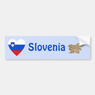 Slovenië Markthart + kaartBumpersticker Bumpersticker