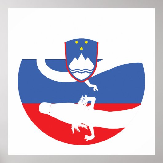 Slovenië OLM Sloveense nationale dierenvlag Poster (Voorkant)