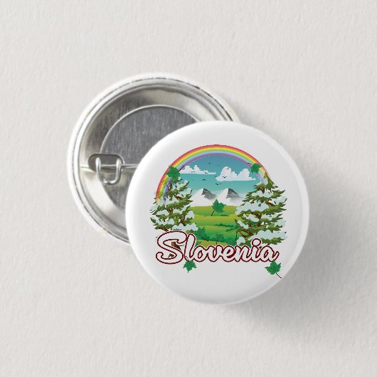 Slovenië Reizen logo Ronde Button 3,2 Cm (Voorkant /achterkant)