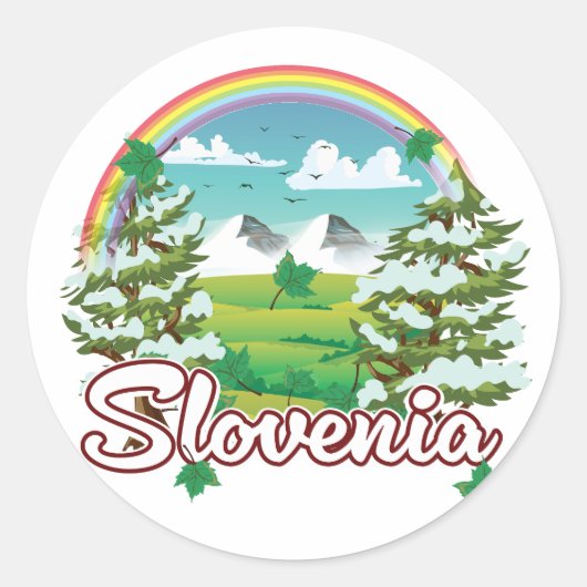 Slovenië Reizen logo Ronde Sticker (Voorkant)