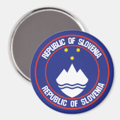 Slovenië Round Emblem Magneet (Voorkant / Achterkant)