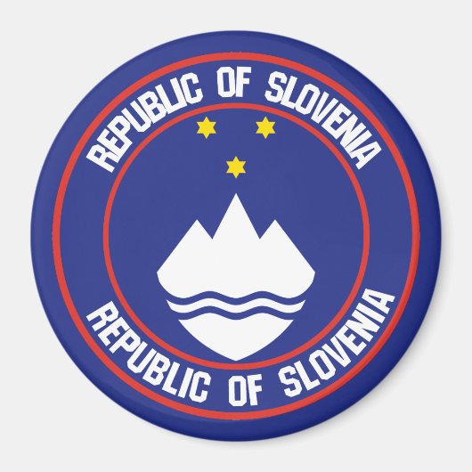 Slovenië Round Emblem Magneet (Voorkant)