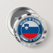 Slovenië Round Emblem Ronde Button 7,6 Cm (Voorkant /achterkant)
