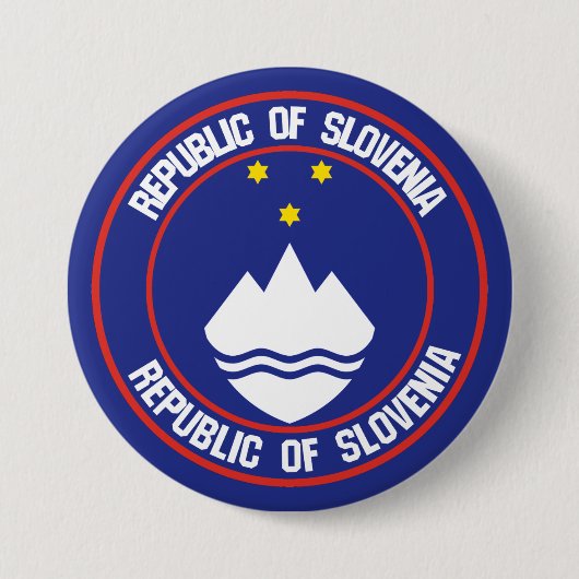 Slovenië Round Emblem Ronde Button 7,6 Cm (Voorkant)