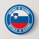 Slovenië Round Emblem Ronde Button 7,6 Cm (Voorkant)