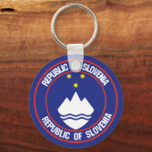 Slovenië Round Emblem Sleutelhanger (Voorkant)