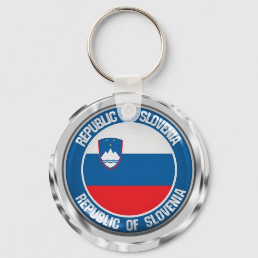 Slovenië Round Emblem Sleutelhanger (Voorkant)
