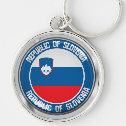 Slovenië Round Emblem Sleutelhanger (Voorkant)