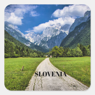Slovenië, schilderachtig foto met Alpen Vierkante Sticker