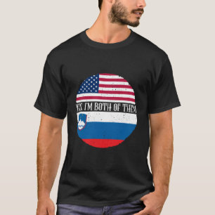 Slovenië Shirt Amerikaanse en Sloveense vlaggen be