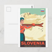 Slovenië Ski Runs Briefkaart (Voorkant / Achterkant)