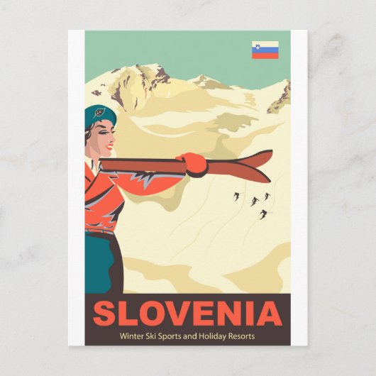 Slovenië Ski Runs Briefkaart (Voorkant)