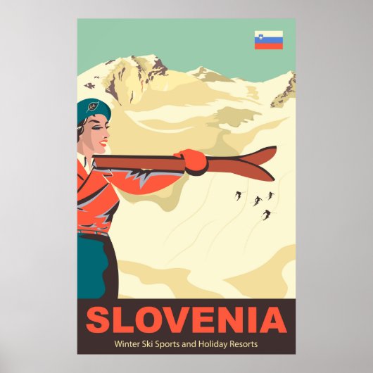 Slovenië Ski Runs Poster (Voorkant)