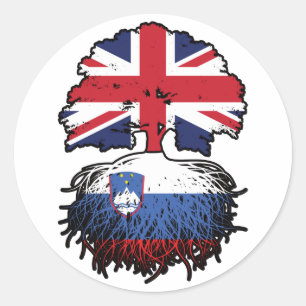 Slovenië Slovenian British UK Verenigd Koninkrijk Ronde Sticker