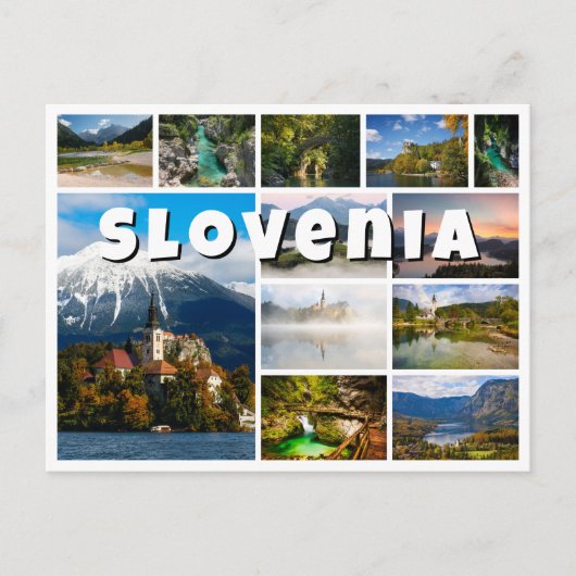 Slovenië souvenir fotocollage briefkaart (Voorkant)