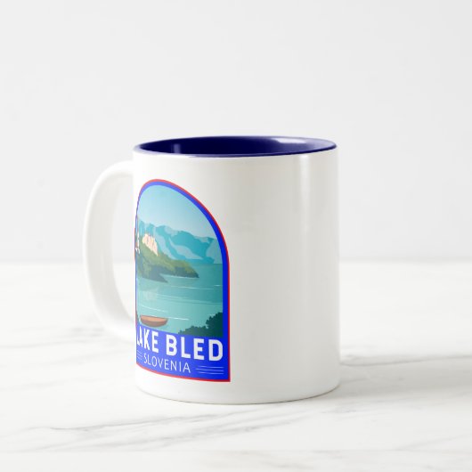 Slovenië Travel Reis Travel Art Tweekleurige Koffiemok (Voorkant links)