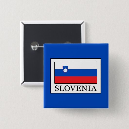 Slovenië Vierkante Button 5,1 Cm (Voorkant /achterkant)