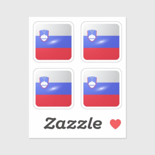 Slovenië vierkante glossy vlag sticker (Vel)