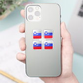 Slovenië vierkante glossy vlag sticker (Telefoon)