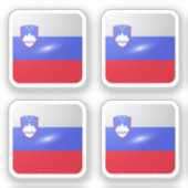 Slovenië vierkante glossy vlag sticker (Voorkant)