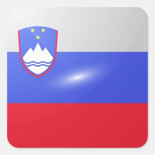 Slovenië vierkante glossy vlag sticker (Voorkant)
