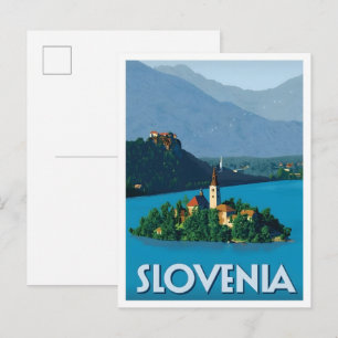 Slovenië Vintage Kunst Reizen Briefkaart