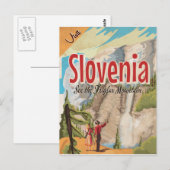 Slovenië Vintage Reisposter Briefkaart (Voorkant / Achterkant)