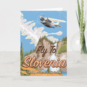 Slovenië vintage reisposter feestdagen kaart
