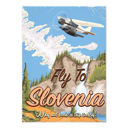 Slovenië vintage reisposter foto afdruk (Voorkant)